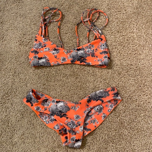 Boys + Arrows Other - Boys + Arrows orange floral bikini set, size XS
